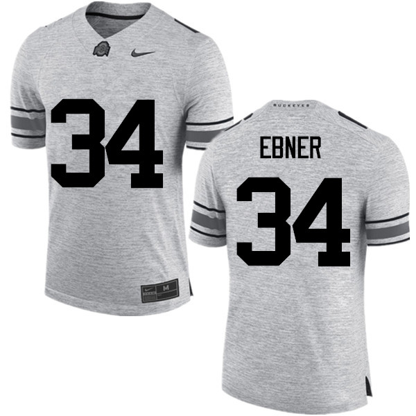 Men Ohio State Buckeyes #34 Nate Ebner College Football Jerseys Game-Gray